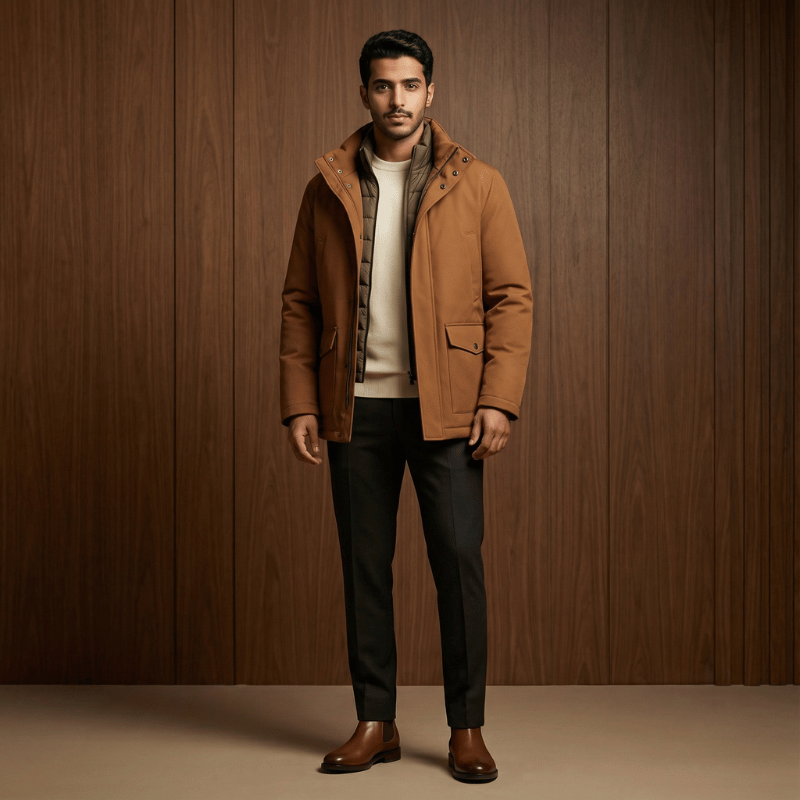 جاكيت الدفء العملي الرجالي – تصميم أنيق بثلاثة ألوان