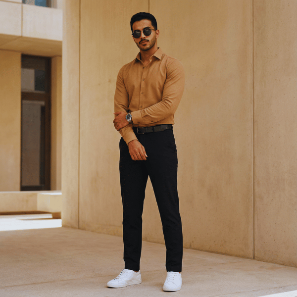 طقم رجالي متكامل أنيق مع إكسسوارات – إطلالة كاملة جاهزة