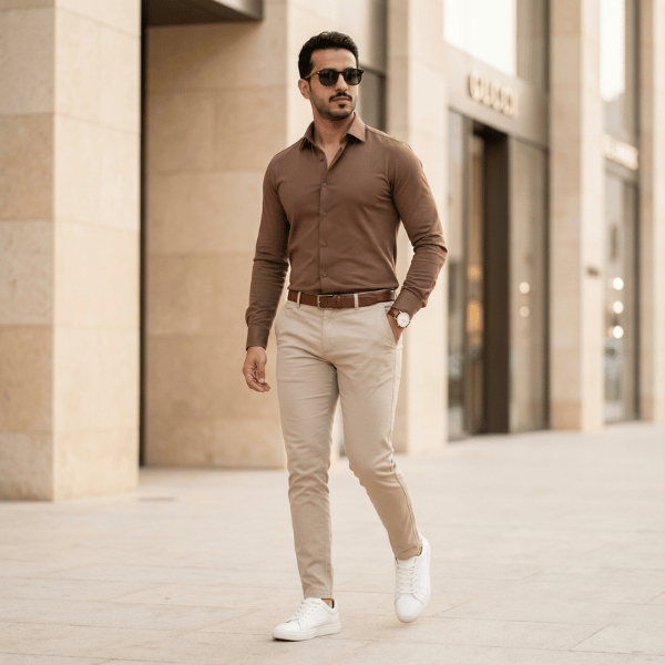 طقم رجالي متكامل أنيق مع إكسسوارات – إطلالة كاملة جاهزة