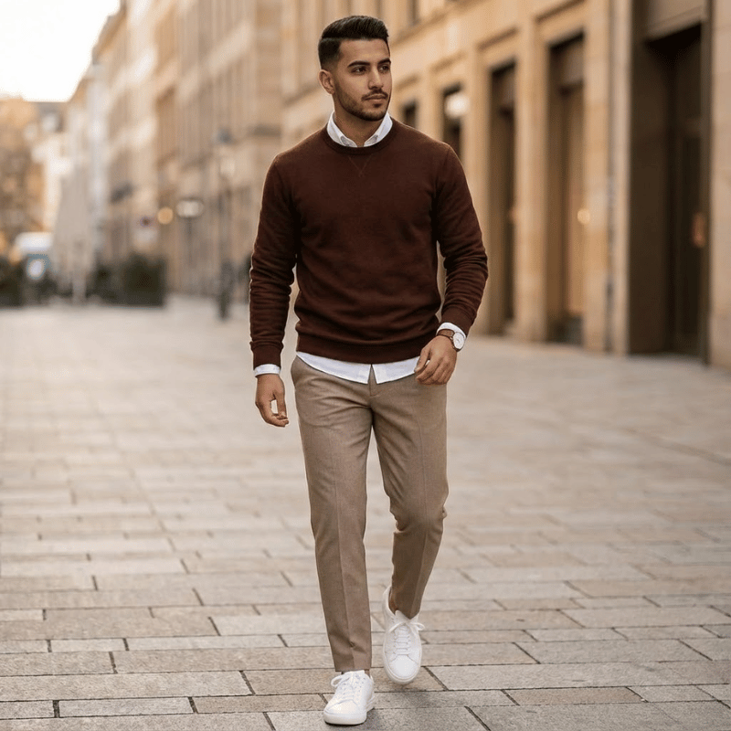 طقم شتوي رجالي أنيق – ستايل عملي للدوام والطلعات