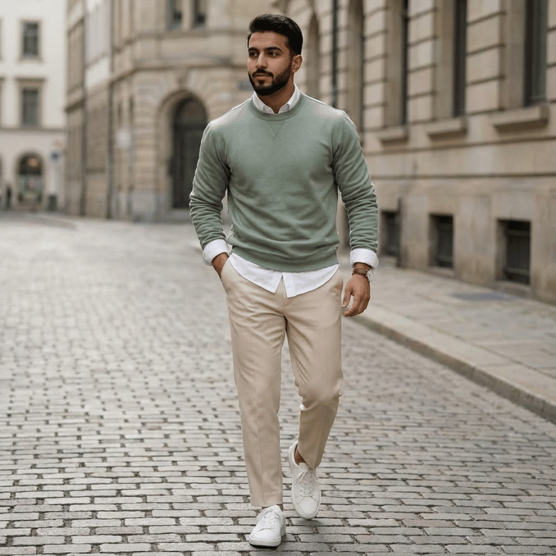 طقم شتوي رجالي أنيق – ستايل عملي للدوام والطلعات